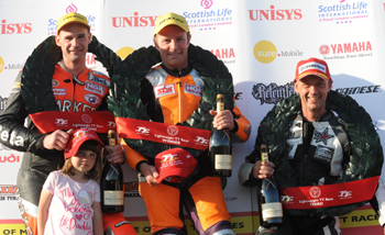 The 2008 Lightweight TT podium (Stephen Davison/Pacemaker Press International)